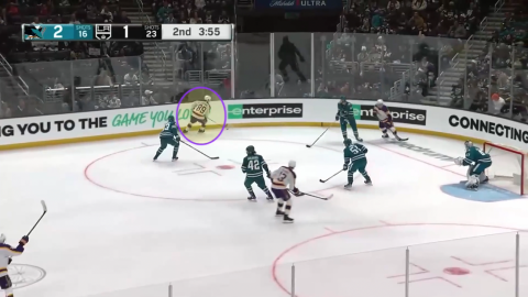 Kings Forward Initiates Contact with a Reverse Hit in Offensive Zone